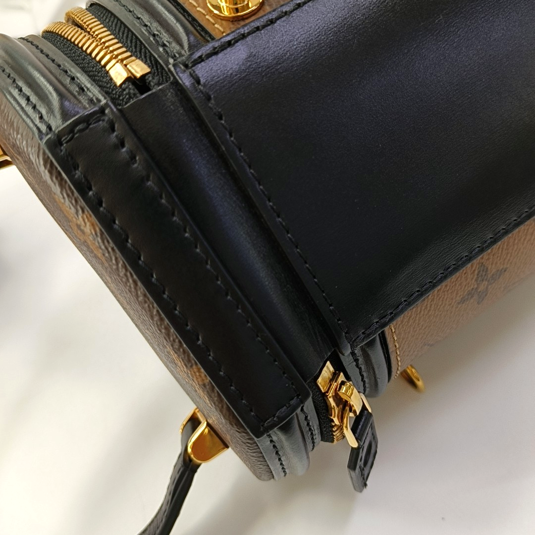 LOUIS VUITTON CANNES Small Brown Coated Canvas Monogram Empreinte Shoulder Bag Tote Crossbody Bag Detachable Strap-(SKU)-959331386
