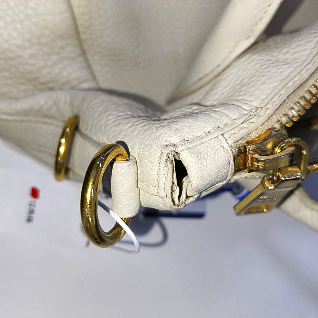 PRADA Tote bag White Cowhide Single Shoulder Handbag Crossbody Bag Golden hardware Removable shoulder strap-(SKU)-942033423