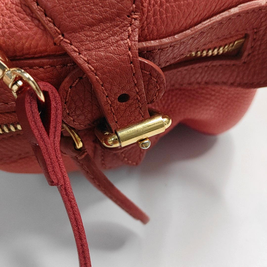 BURBERRY Orange Cowhide Single Shoulder Bag Handbag Crossbody Bag Golden hardware-(SKU)-943185246