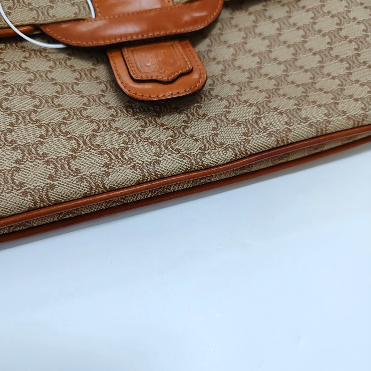 CELINE Brown Coated Canvas Single Shoulder Bag Crossbody Bag Golden hardware Removable shoulder strap-(SKU)-957821065