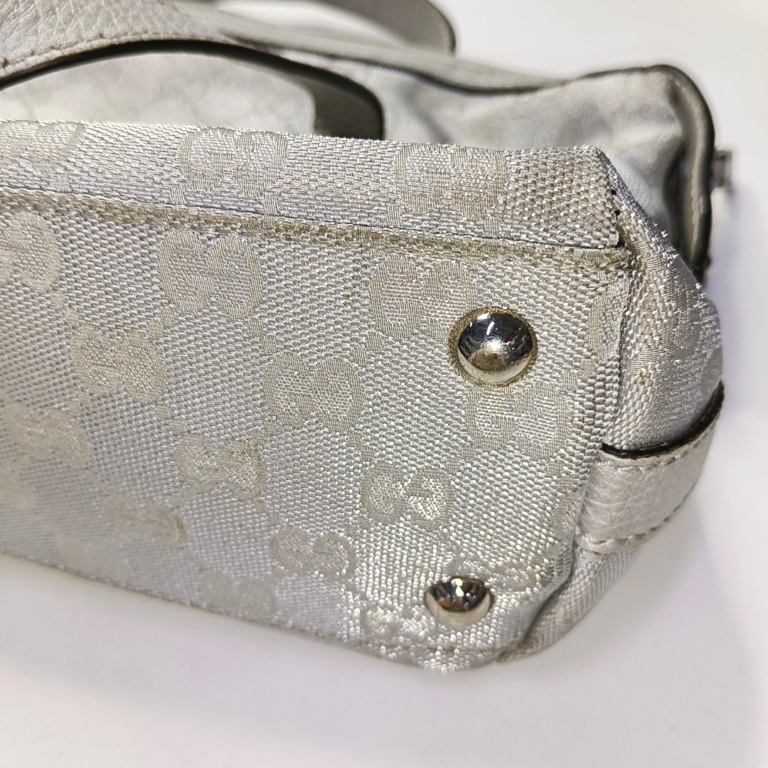 GUCCI Gray Canvas Monogram Handbag Silver Hardware-(SKU)-944904855