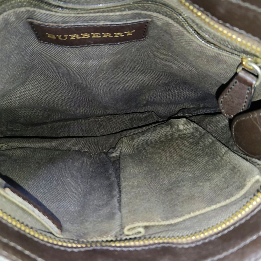 BURBERRY Khaki Coated Canvas Single Shoulder Bag Crossbody Golden hardware-(SKU)-959178497