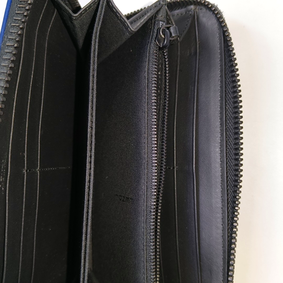 FENDI Monster Black Leather Embossed Wallet Black hardware-(SKU)-955589989