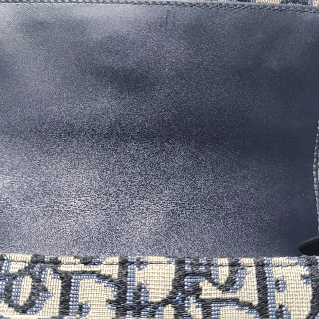 DIOR Dioraddict Blue Canvas Monogram Single Shoulder Bag and Crossbody with Gold Hardware-(SKU)-966513977