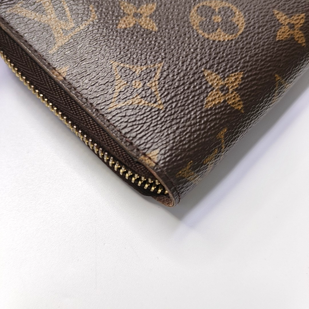 LOUIS VUITTON Brown coated canvas vintage wallet Golden hardware-(SKU)-957348588