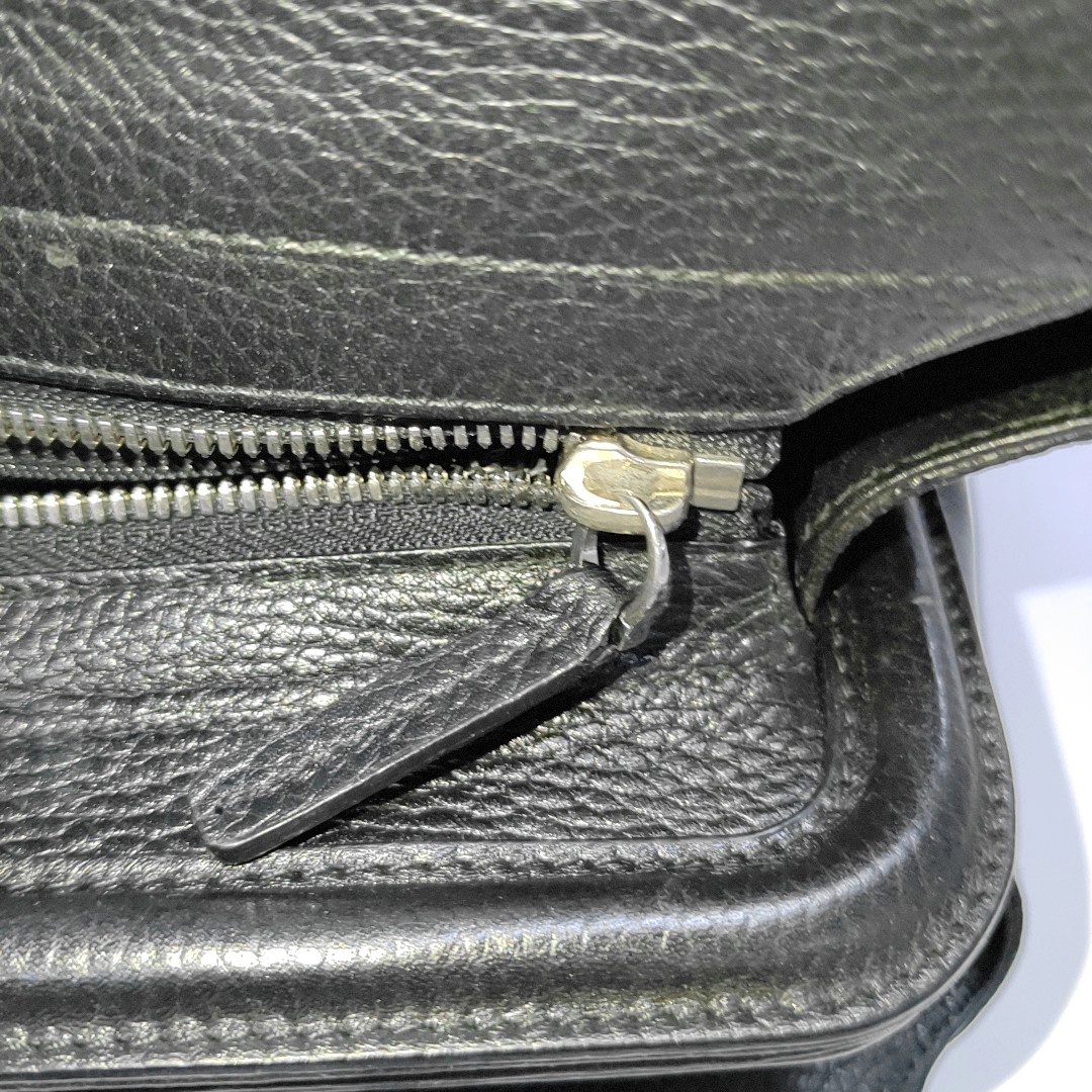 Cartier Tote bag Black Leather Single Shoulder Bag Silver Hardware-(SKU)-932283889