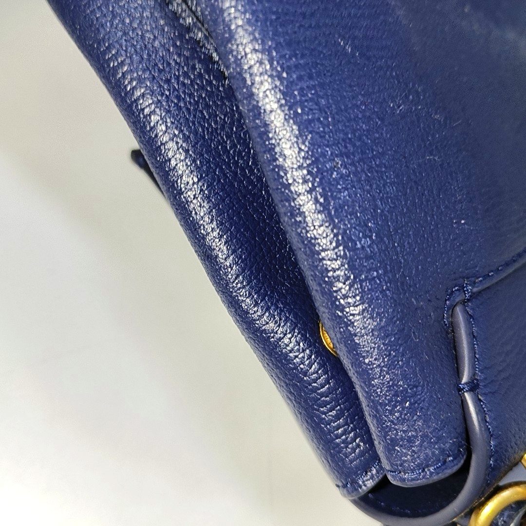 TORY BURCH Chelsea Dark Blue Cowhide Single Shoulder Bag Handbag Golden hardware Removable shoulder strap-(SKU)-942430091