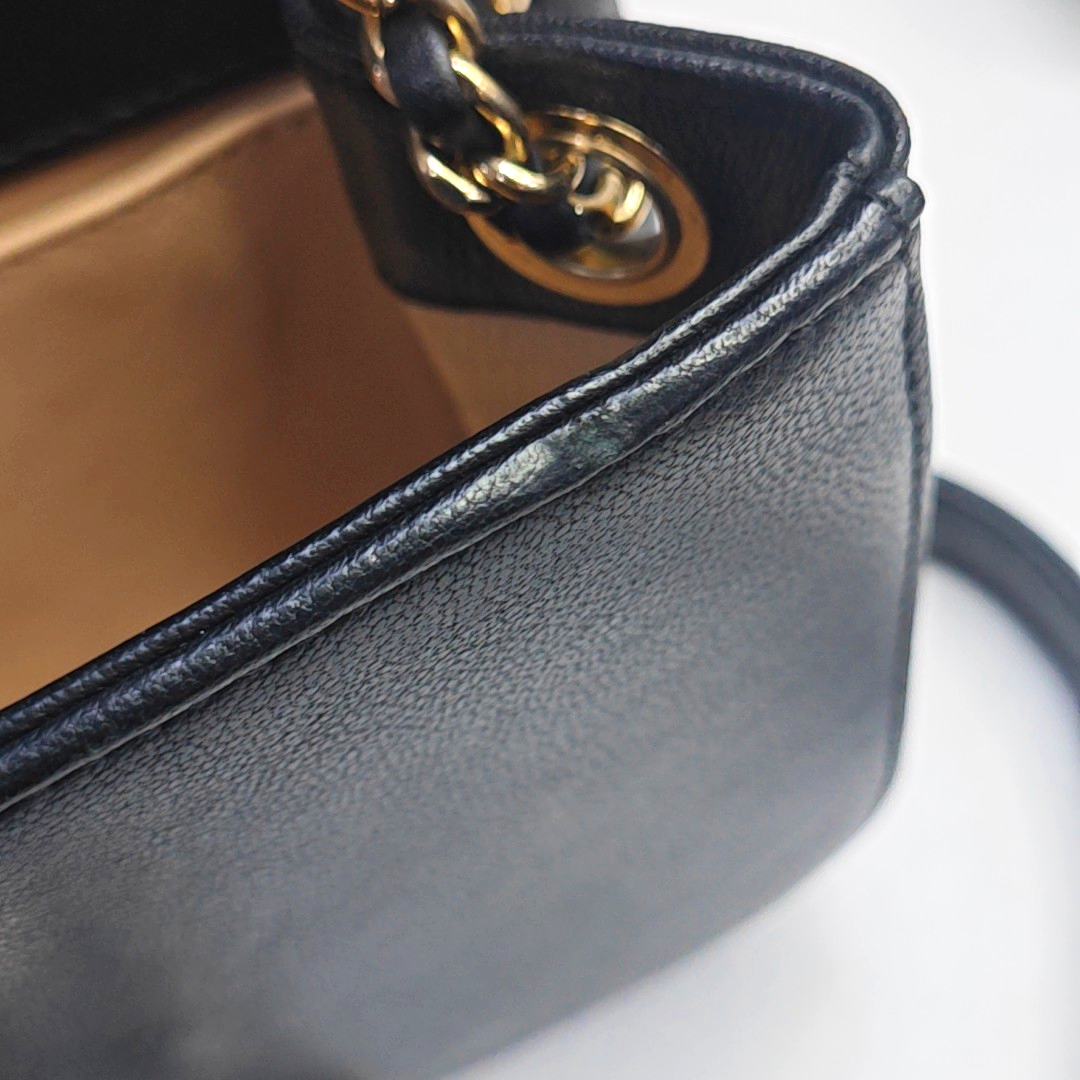 CHANEL THREAD AROUND Black Lamb Leather Quilted V-Stitch Shoulder Crossbody Bag Golden Hardware 24 Openings-(SKU)-945281486