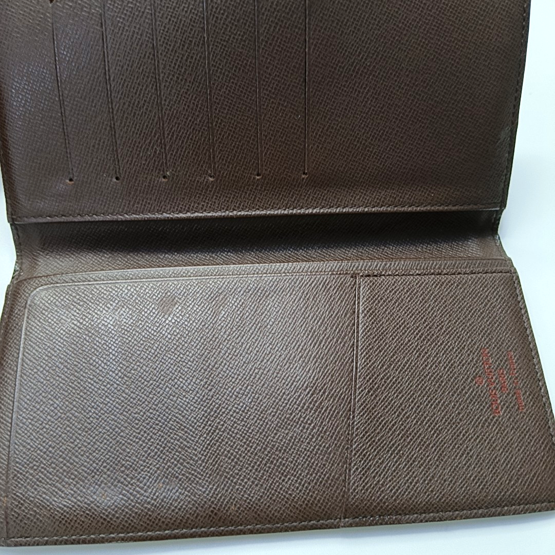LOUIS VUITTON BRAZZA Brown Coated Canvas Checkered Wallet-(SKU)-956603355