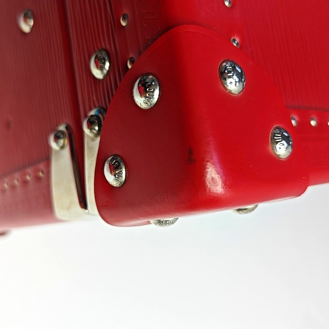 LOUIS VUITTON BLEECKER BOX Red EPI Leather Embossed Tote Bag Silver Hardware Inner Bag-(SKU)-968079399