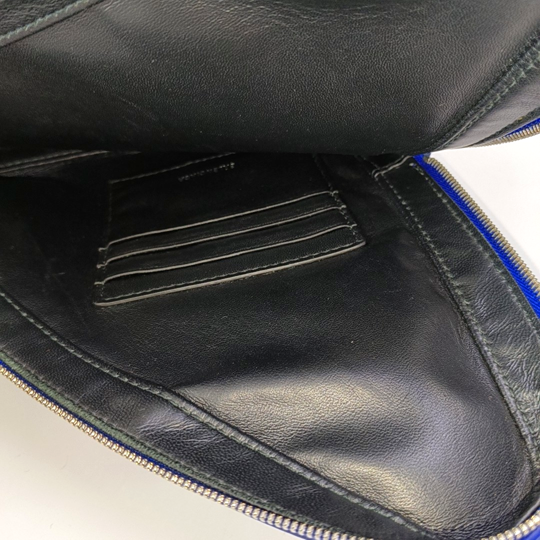 BALENCIAGA Triangle Blue Cowhide Print Clutch Silver Hardware-(SKU)-955687445