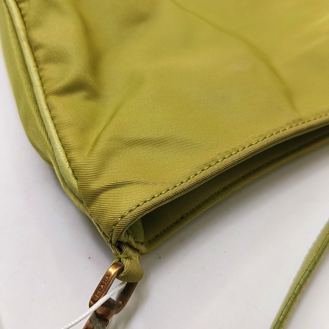 PRADA Green Nylon Logo Shoulder Bag Golden hardware-(SKU)-955381883