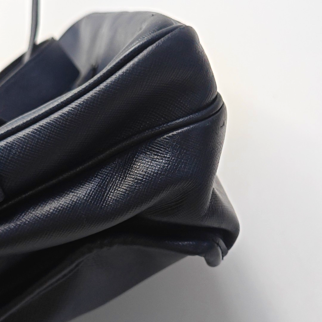 PRADA Navy Blue Nylon Shoulder Bag Crossbody Silver Hardware-(SKU)-946421591
