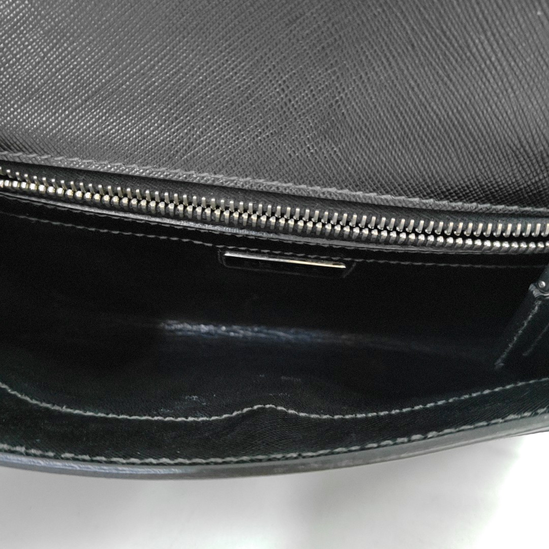 PRADA Color-block cowhide cross-grain clutch Silver Hardware-(SKU)-957706668