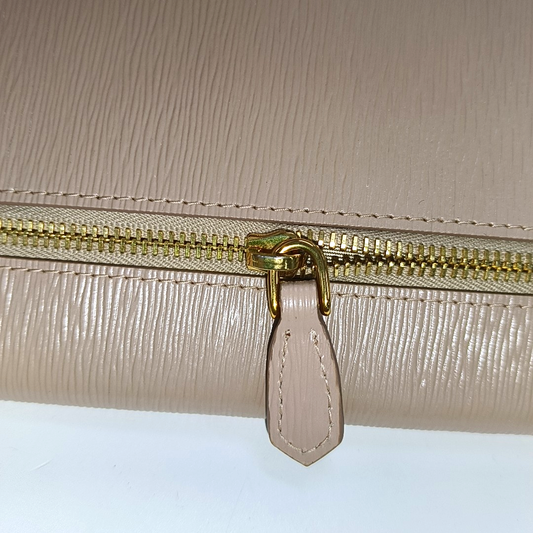 PRADA Nude Pink Cowhide Logo Handbag Golden hardware-(SKU)-950774692