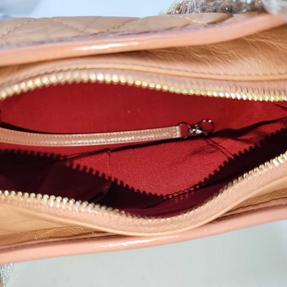 CHANEL GABRIELLE Small Burgundy Leather Quilted Hobo Bag with Shoulder Strap, Gold Silver Hardware, 24 Opening, Detachable Strap-(SKU)-954161489