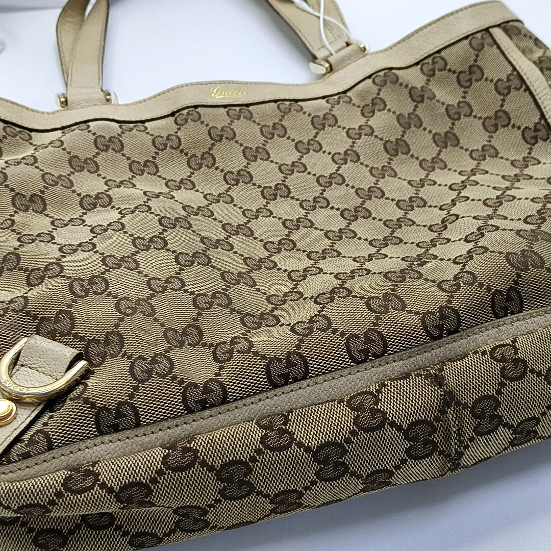 GUCCI Abbey Brown Canvas Monogram Handbag Single Shoulder Bag-(SKU)-959105616