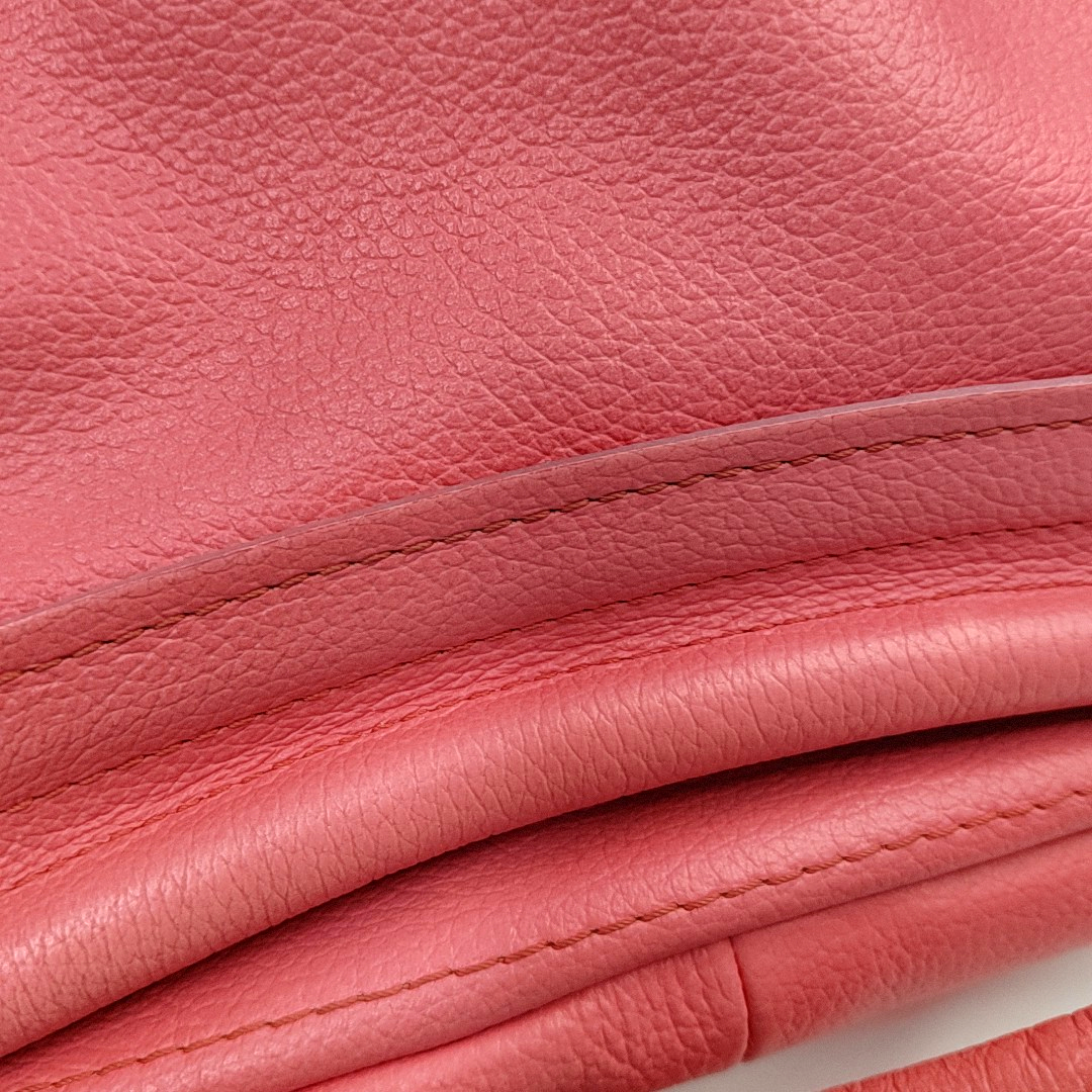 Chloé Paraty Medium size Orange-pink cowhide shoulder bag/crossbody bag/handbag Golden hardware Removable shoulder strap-(SKU)-951656466