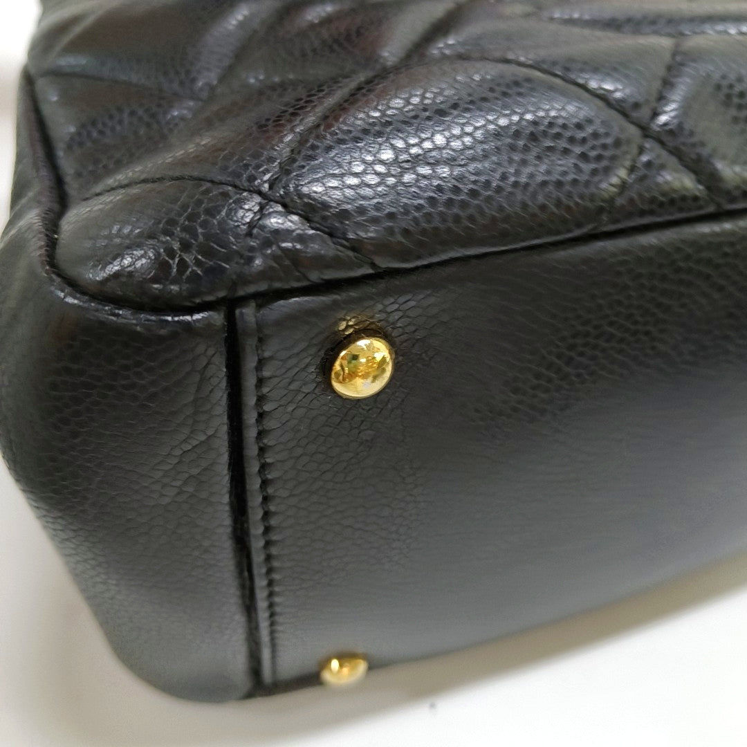 CHANEL CC TIMELESS SOFT Black Calfskin Quilted Cannage Single Shoulder Bag, Handbag with Detachable Straps and Gold Hardware-(SKU)-969974603