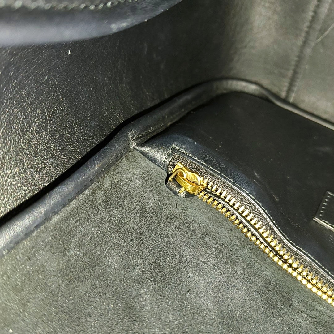 YSL LE 5 À 7 Black Leather Single Shoulder Bag with Gold Hardware-(SKU)-964076452