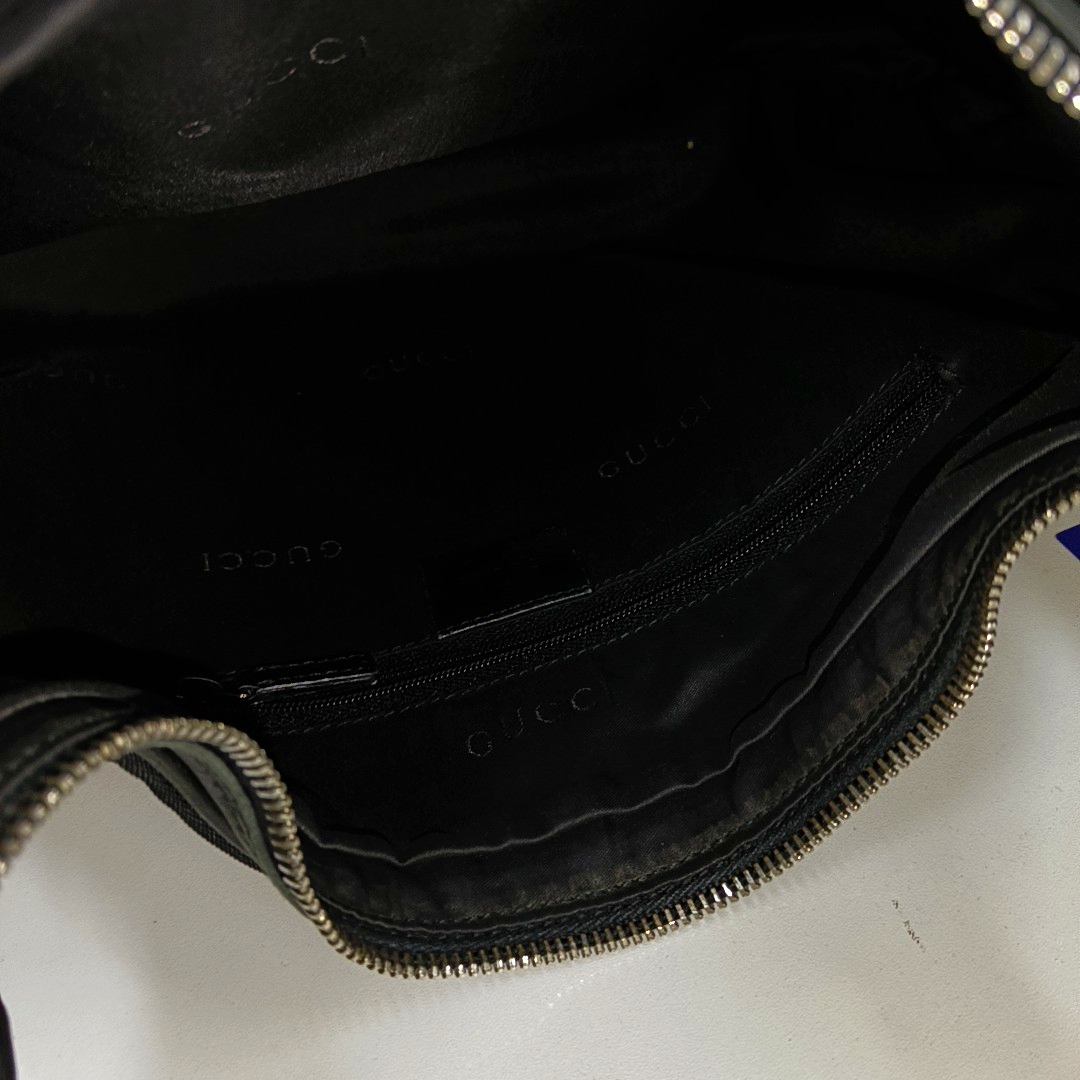 GUCCI Black Fabric Single Shoulder Bag Silver Hardware-(SKU)-13013526