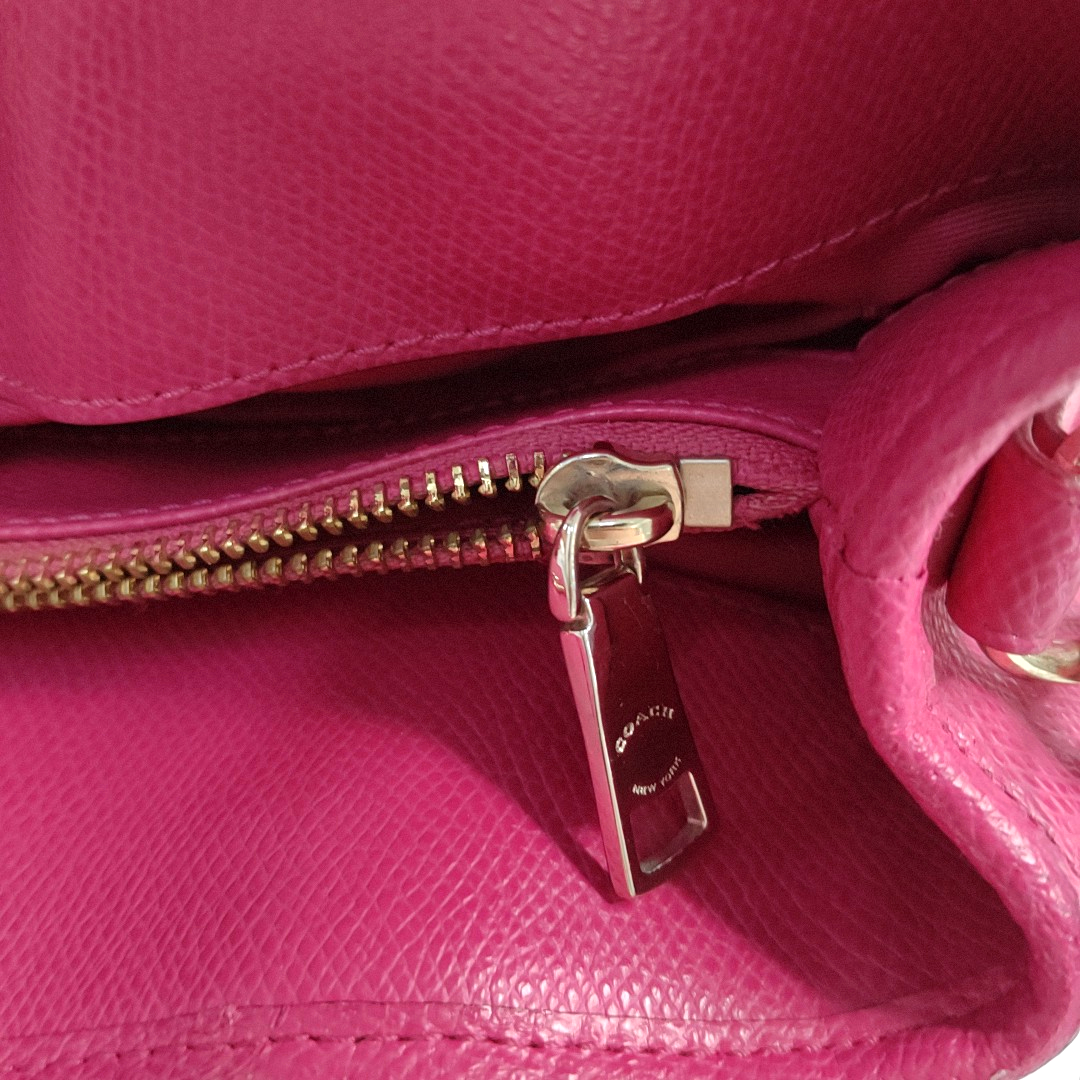 COACH MARGOT Pink Leather Single Shoulder Bag Handbag Crossbody Bag Golden hardware Removable shoulder strap-(SKU)-944147467