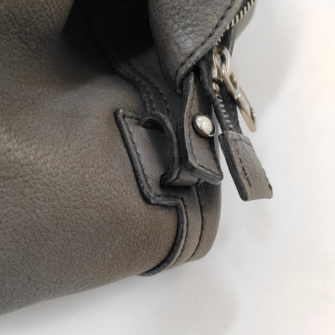 YSL EASY Medium size Dark Grey Leather Quilted Handbag Silver Hardware-(SKU)-955054552
