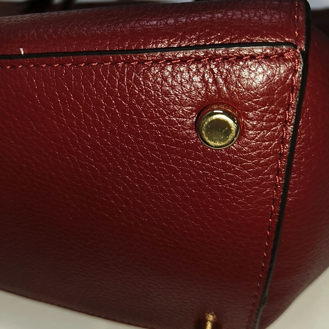 COACH PRAIRIE Red Leather Carriage Single Shoulder Bag Golden hardware Removable shoulder strap-(SKU)-14428305