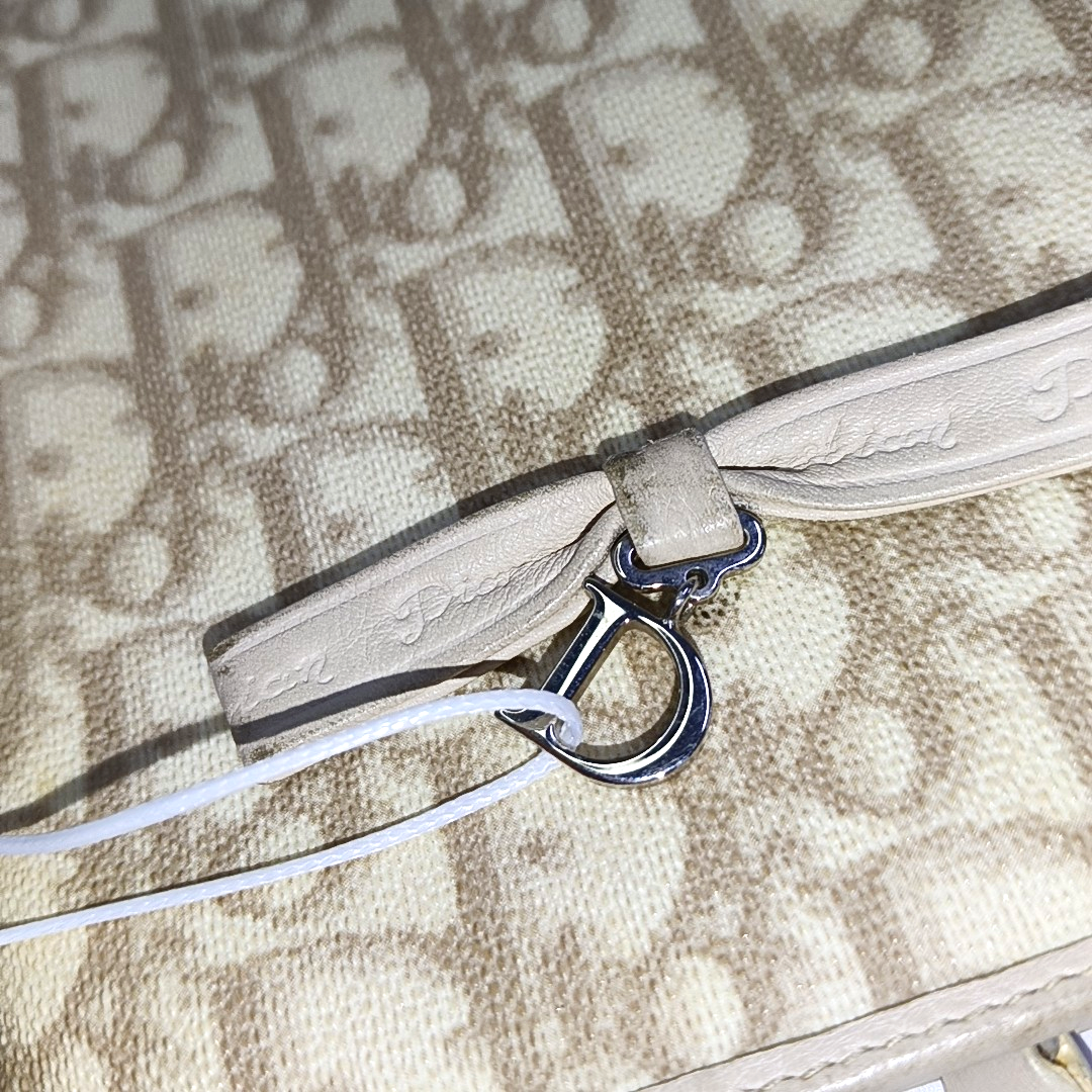DIOR Khaki coated canvas monogram clutch-(SKU)-943562278