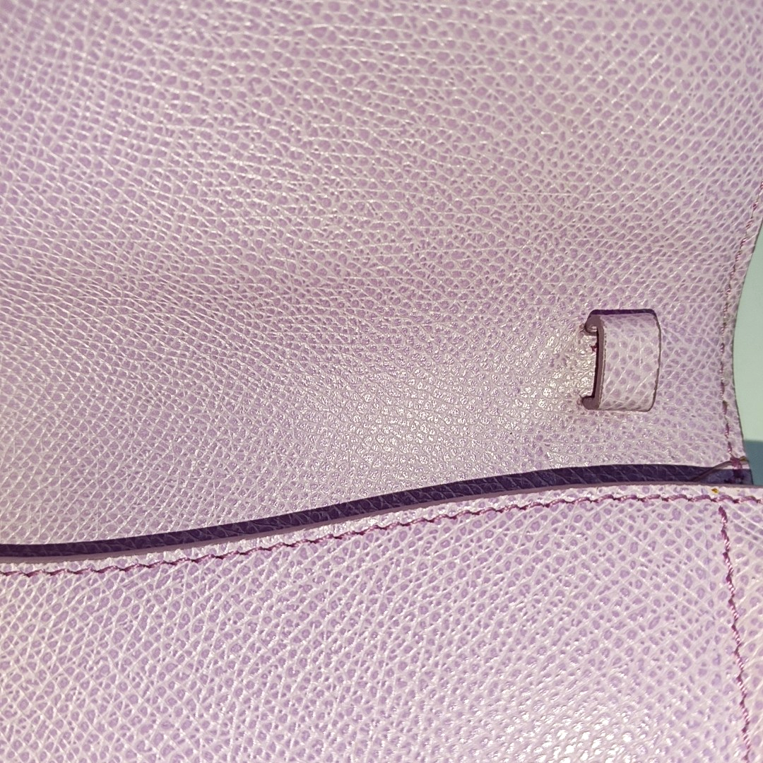 FERRAGAMO Ginny Purple Calf Leather Crossbody Bag Golden hardware Removable shoulder strap-(SKU)-940121051