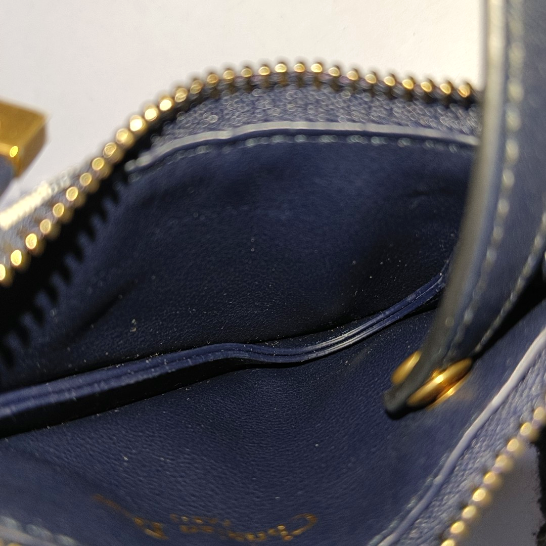 DIOR Saddle Blue Canvas Monogrammed Card Case Golden hardware Complete Accessories-(SKU)-951245547