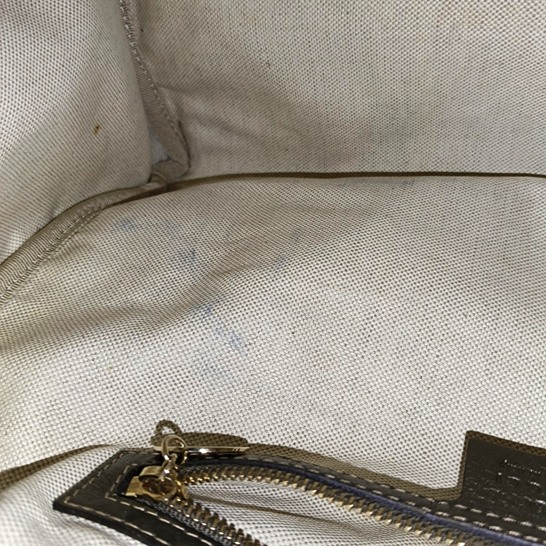 GUCCI Joy Brown Suede Leather Monogram Embroidery Tote Bag Golden hardware-(SKU)-959989784