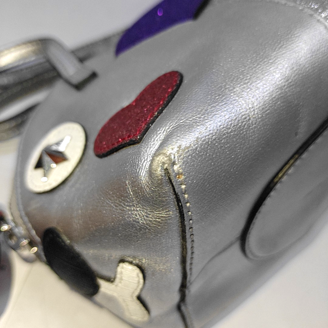 GUCCI Silver cowhide patchwork handbag Silver Hardware-(SKU)-939895512