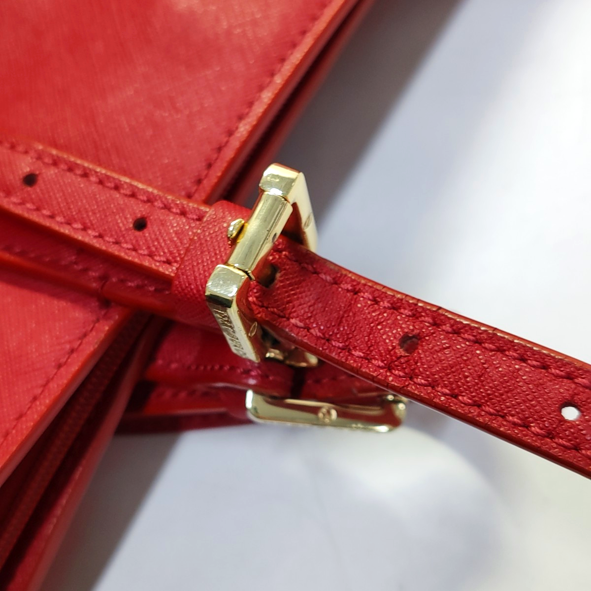 TORY BURCH York Red Leather Embossed Single Shoulder Bag Tote Bag Silver Hardware shoulder straps-(SKU)-944533691