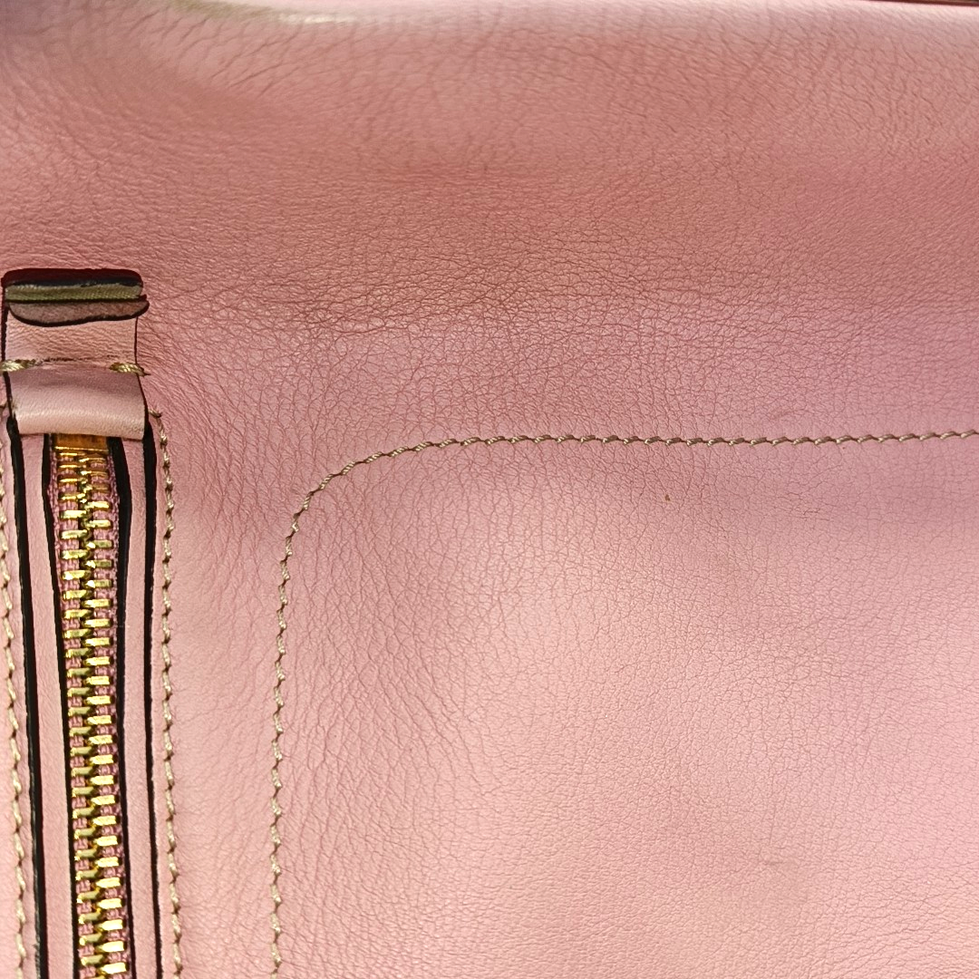 Chloé Faye Pink Cowhide Backpack, Single Shoulder Bag Golden hardware Removable shoulder strap-(SKU)-954247271