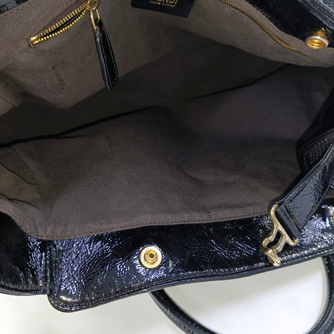 FENDI Black织物双FHandheld包 Golden hardware-(SKU)-960605118