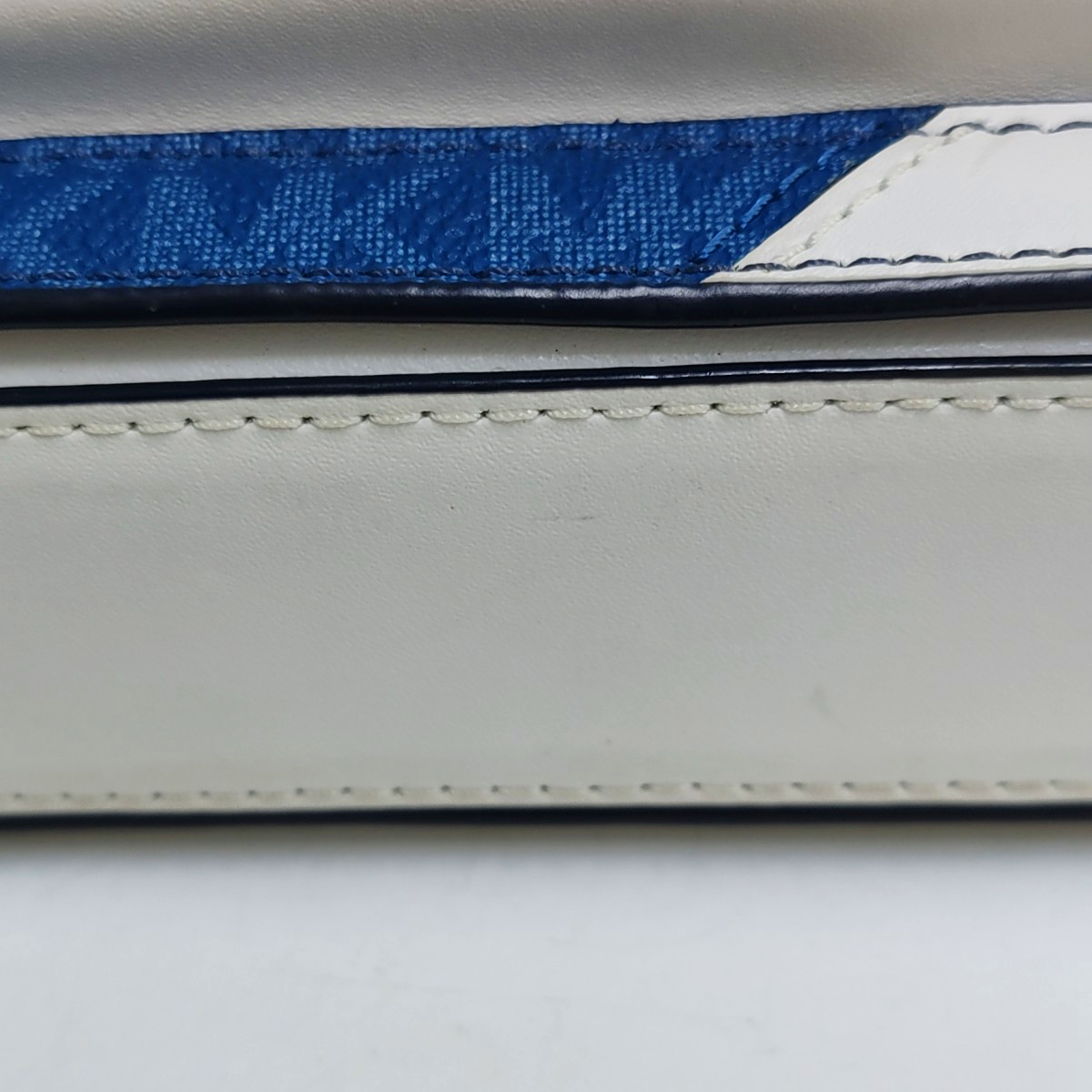 MICHAEL KORS Sloan Editor Blue Coated Canvas Monogrammed Crossbody Bag with Shoulder Strap and Handbag Golden hardware Removable shoulder strap-(SKU)-951791936