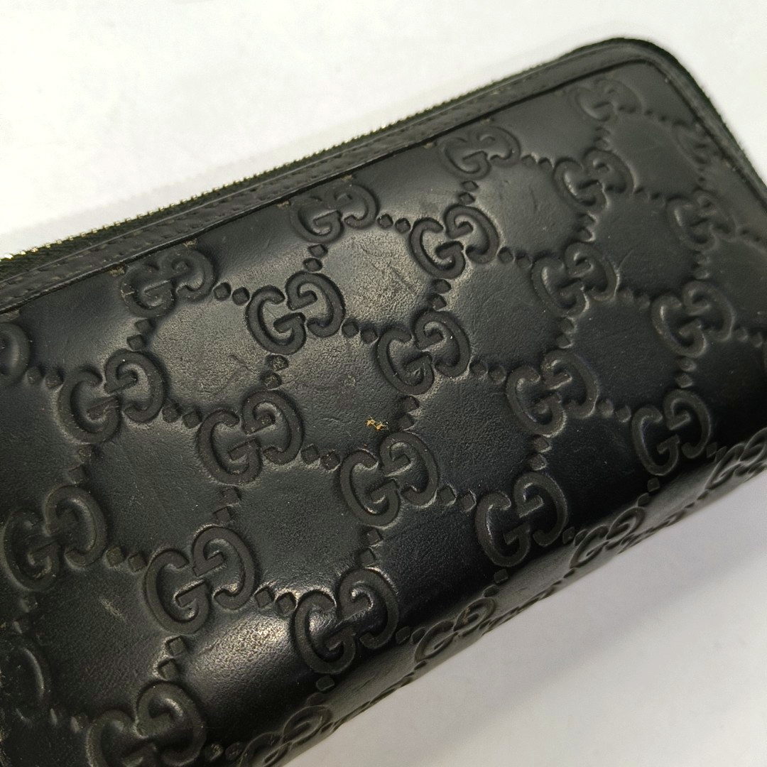 GUCCI Black cowhide monogram embossed handbag Silver Hardware-(SKU)-959345150