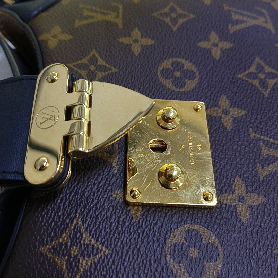 LOUIS VUITTON TWINNY Brown Coated Canvas Monogram Shoulder Bag with Detachable Strap-(SKU)-966609375