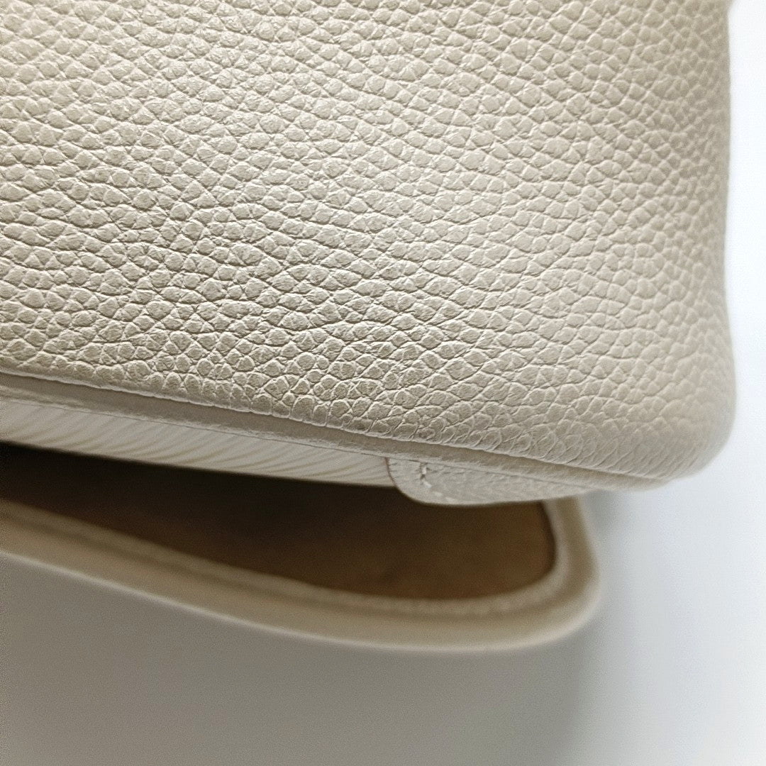 LOUIS VUITTON BUCI White EPI Leather Water Ripple Shoulder Bag, Tote Bag with Detachable Strap, Silver Hardware-(SKU)-971019920