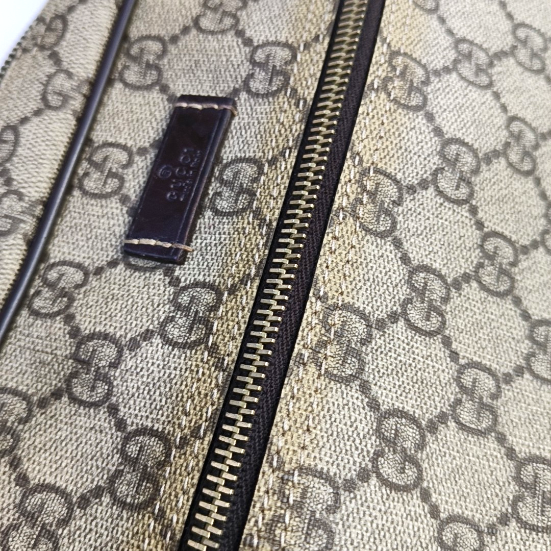GUCCI GG Supreme Ebony Coated Canvas Monogram Shoulder Bag Golden hardware-(SKU)-948601778