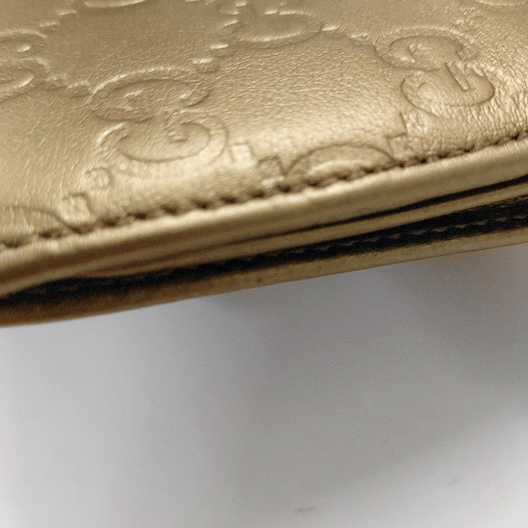 GUCCI Signature金色牛皮老花,压纹钱包-(SKU)-13768073