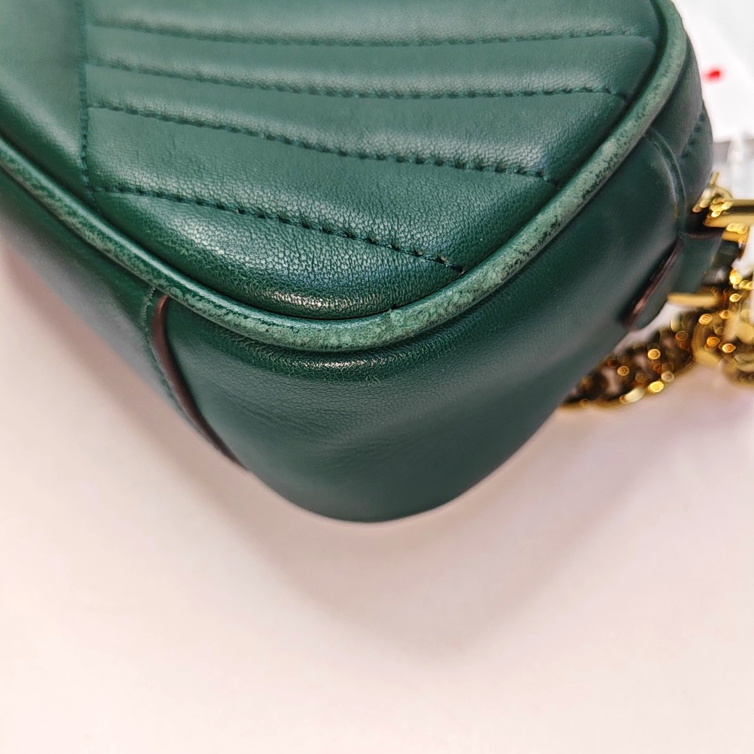 TORY BURCH Kira Small size Dark Green Sheepskin Quilted Crossbody Single Shoulder Bag Golden hardware-(SKU)-936318377