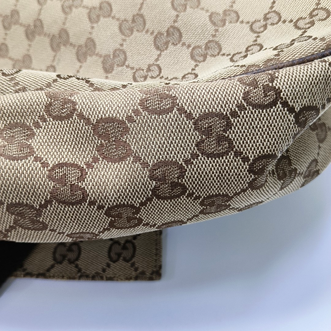 GUCCI Khaki Canvas Monogram Jacquard Crossbody Shoulder Bag Silver Hardware-(SKU)-959372899