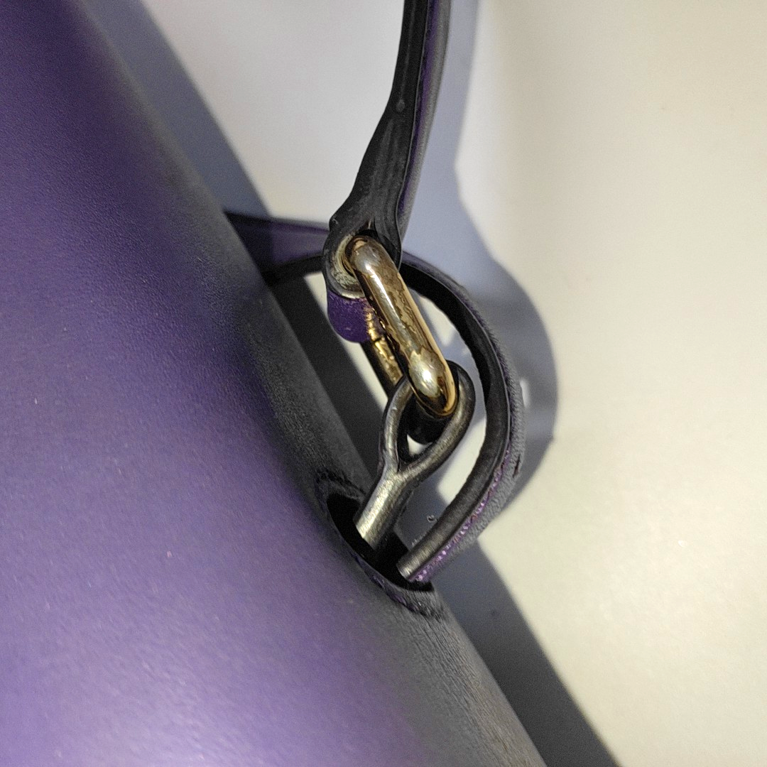 MCM Purple Leather Single Shoulder Bag Handbag Crossbody Bag Golden hardware Removable shoulder strap-(SKU)-14183353
