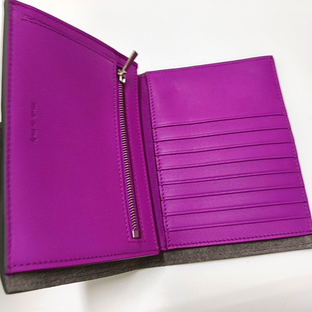 CELINE Medium size Gray Cowhide Wallet Silver Hardware-(SKU)-954228517