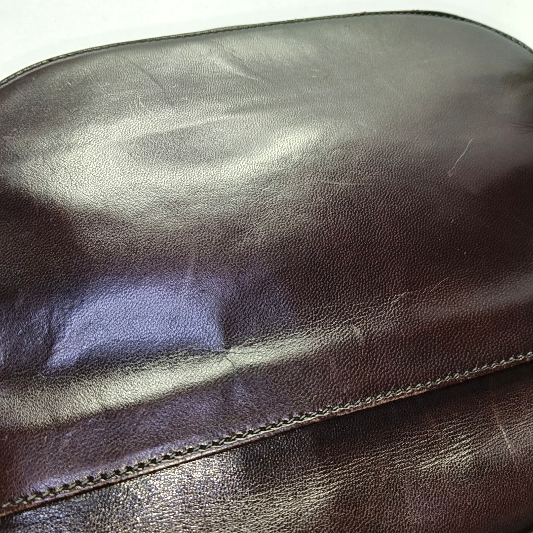 PRADA Dark Brown Leather Handbag Brown Hardware-(SKU)-954064287