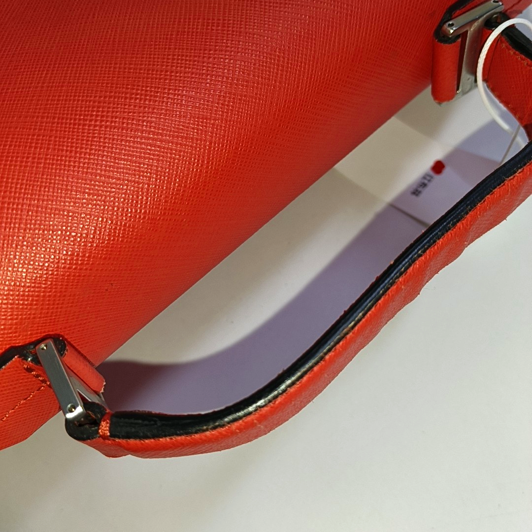 MCM ELDA Red Cowhide Embossed Single Shoulder Bag Silver Hardware Removable shoulder strap-(SKU)-13990145
