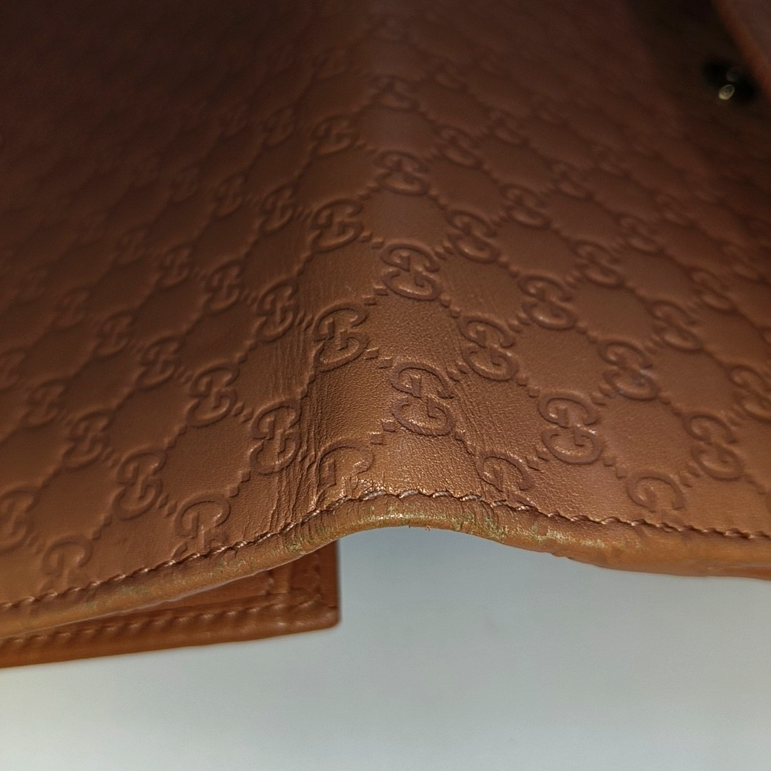 GUCCI Nude Pink Cowhide Monogram Embossed Wallet Golden hardware-(SKU)-933631362