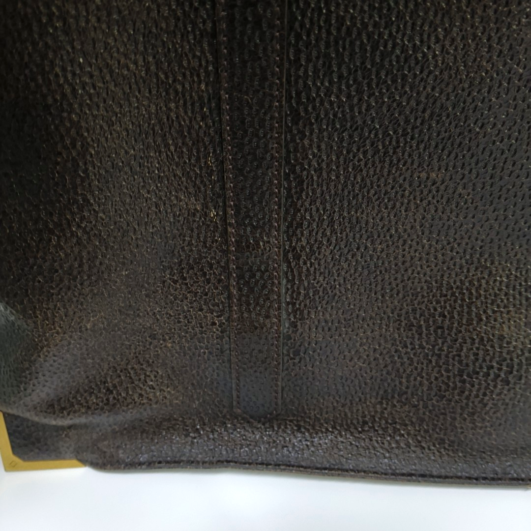 FENDI Dark Brown Leather Single Shoulder Bag Tote Golden hardware-(SKU)-960577572